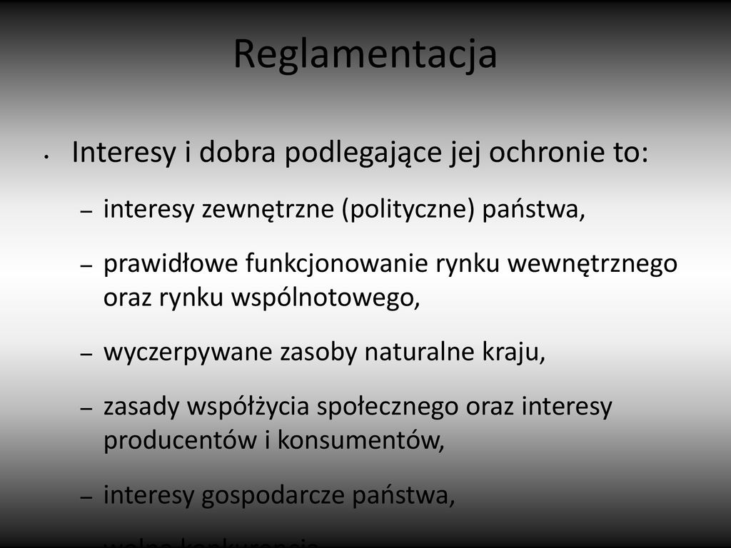 Reglamentacja Gospodarcza Ppt Pobierz